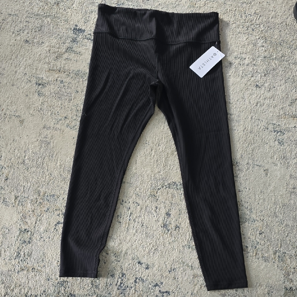 Athleta Womens Ribbed Black Leggings